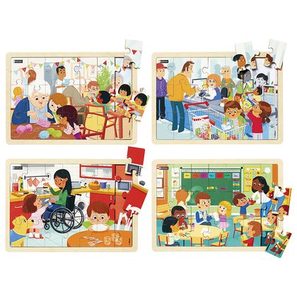 J'aide les grands - Lot de 4 puzzles