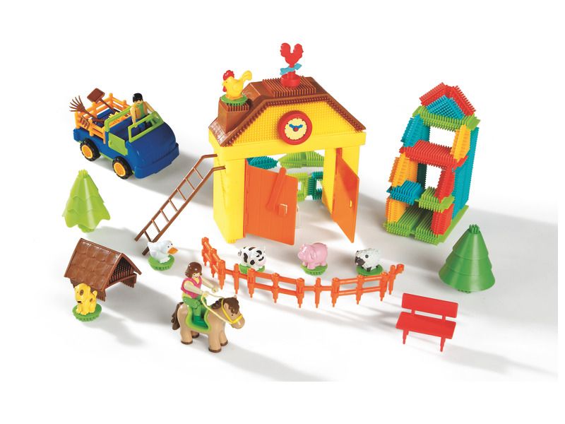 JEU DE CONSTRUCTION Bristle Blocks Lot de 66 pices - La ferme