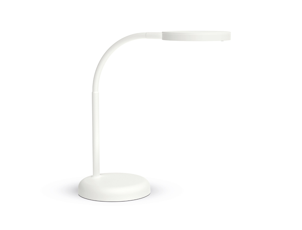 LUMINAIRE BUREAU LED MAULJOY HAUTEUR 33,5CM BRAS 35,8CM    TETE DIAMETRE 11,8CM COLORIS  BLANC