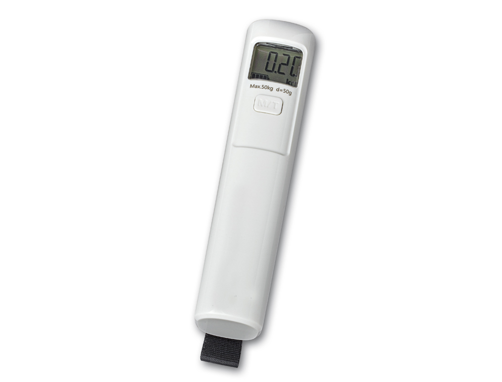PESE-BAGAGE MAUL TREK CAPACITE CHARGE 50KG BOUCLE   SOLIDE CROCHET INOX GRAND     ECRAN LCD COLORIS BLANC