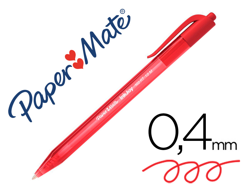 Stylo-feutre paper mate flair fine nylon pointe durable douce fine  résistante pression clip métal couleur rouge