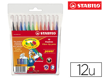 STABILO power feutre de coloriage - Schoolpack de 144 feutres - Coloris  assortis