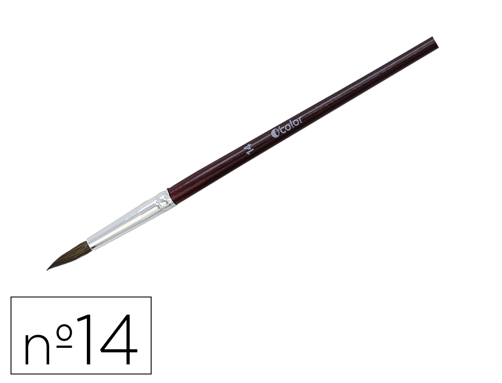 PINCEAU O'COLOR POILS PONEY N14 IDEAL GOUACHE ET AQUARELLE VIROLE ALUMINIUM MANCHE BOISLAQUE LOT 10 UNITES