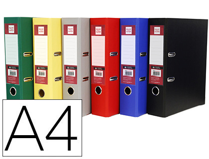 CLASSEUR LEVIER ROUGE PAPIER A4 CARTON REMBORD PVC 1,9 MM DOS 50MM RADO MTALLIQUE COLORIS ASSORTIS CLASSIQUES