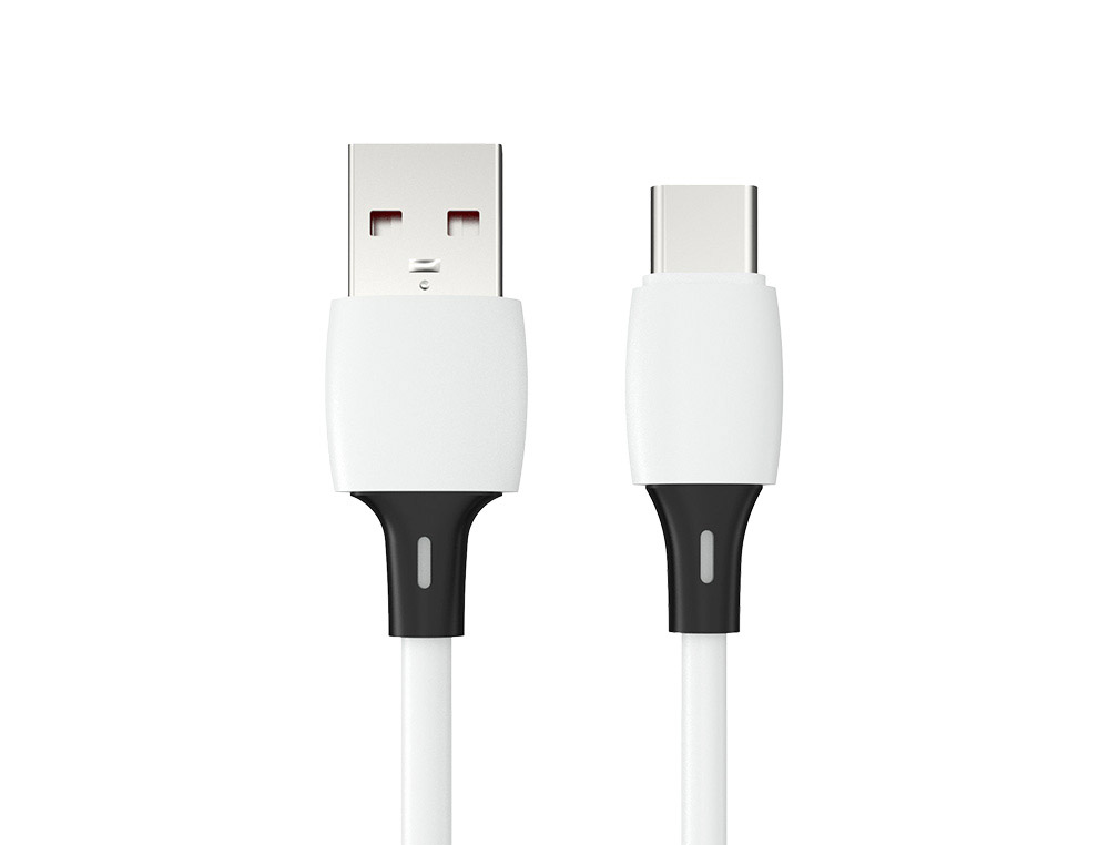 CABLE Q-CONNECT USB-A VERS USB-C PVC LONGUEUR 2M COLORIS BLANC