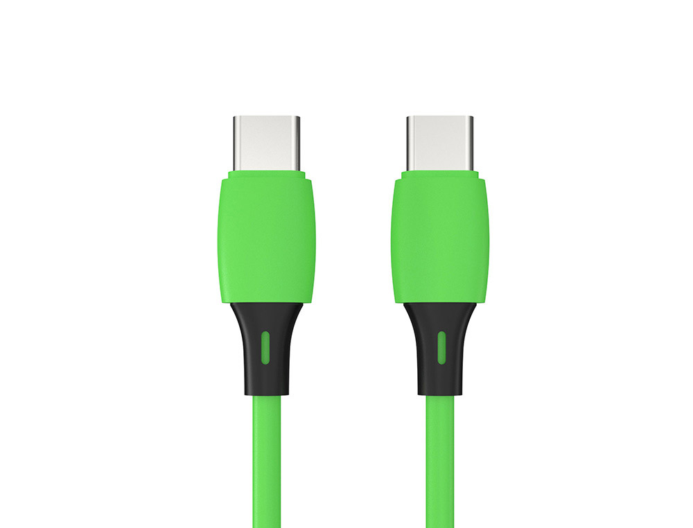 CABLE Q-CONNECT USB-C VERS USB-C PVC LONGUEUR 1M COLORIS VERT