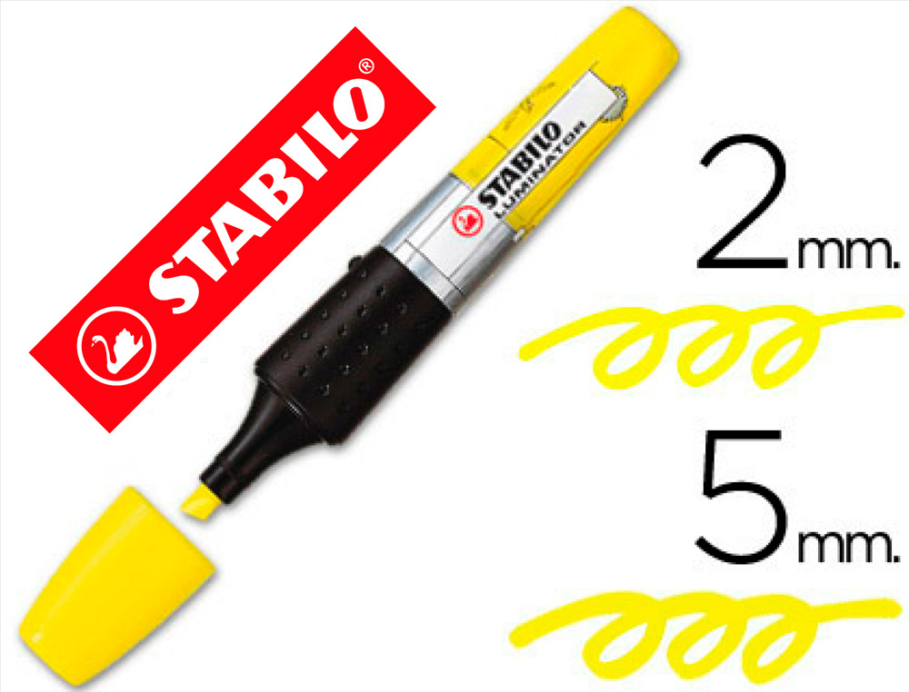 SURLIGNEUR STABILO LUMINATOR TRAC 2/5MM ENCRE LIQUIDE NIVEAU VISIBLE BASE ERGONOMIQUE COLORIS JAUNE