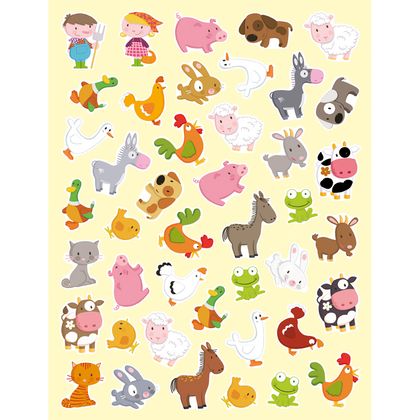 Gommettes illustres animaux de la ferme
