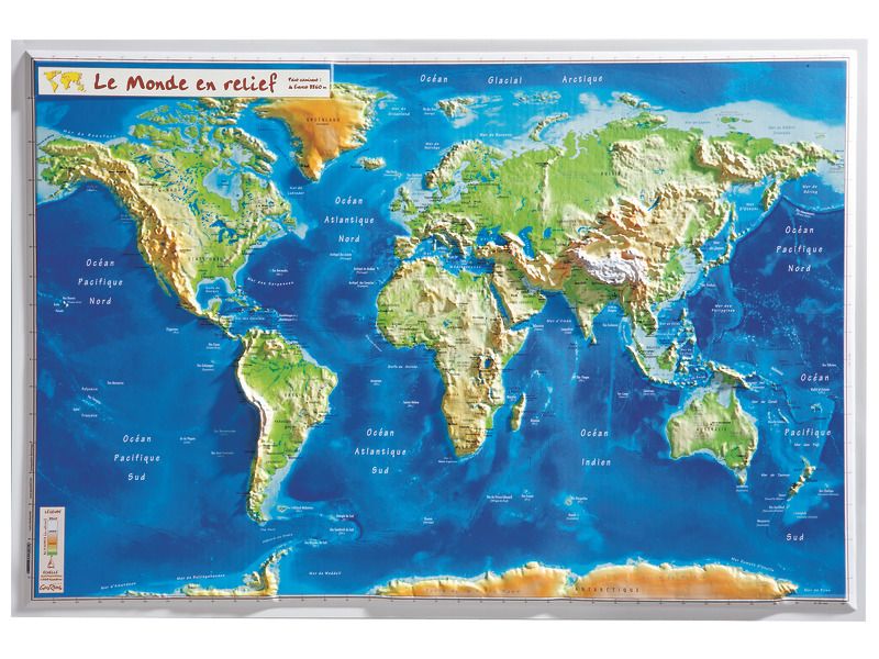 CARTE MURALE EN RELIEF Monde